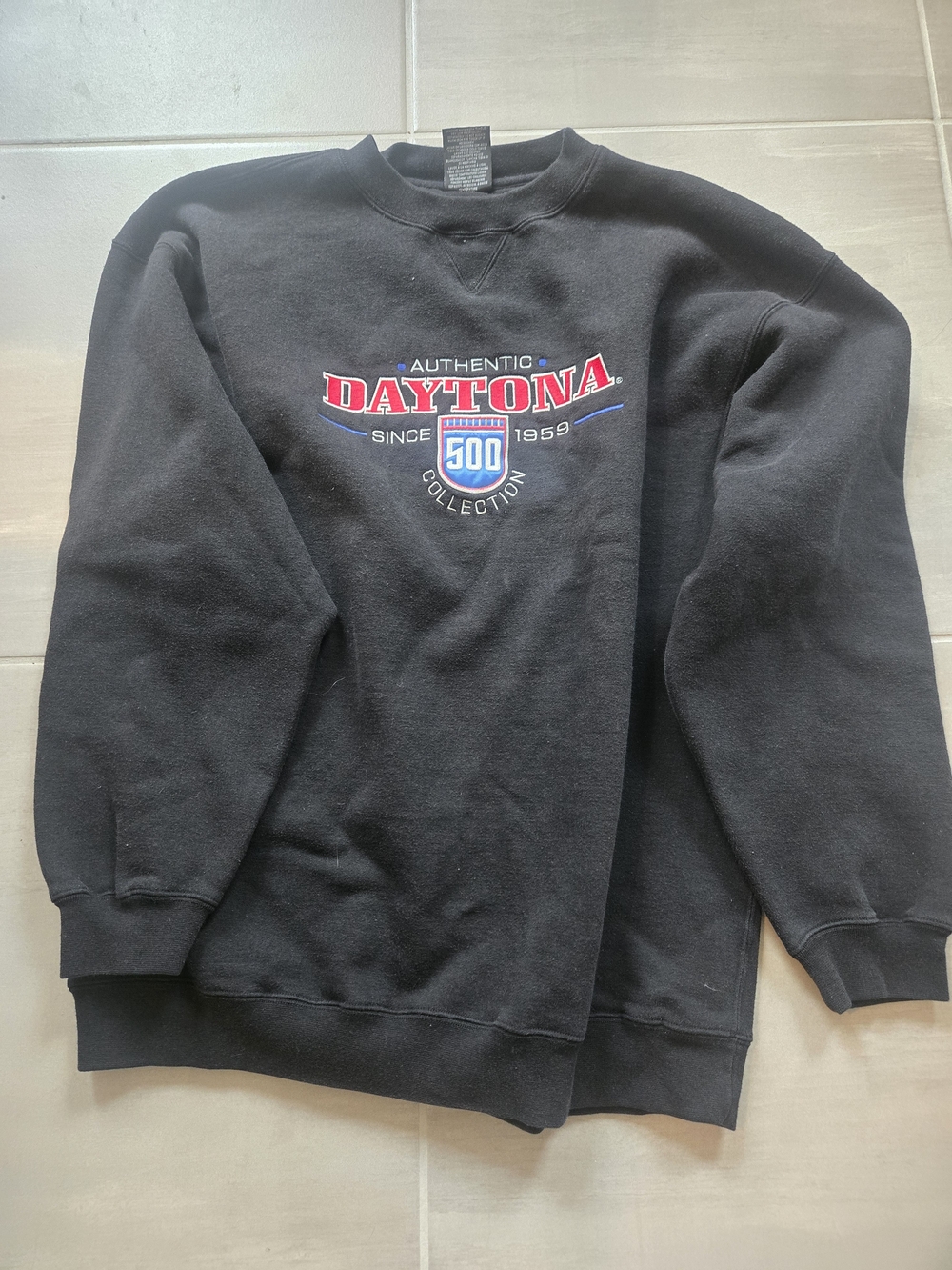 Daytona 500 Black Crewneck Sweatshirt - Authentic Collection Vintage 90s